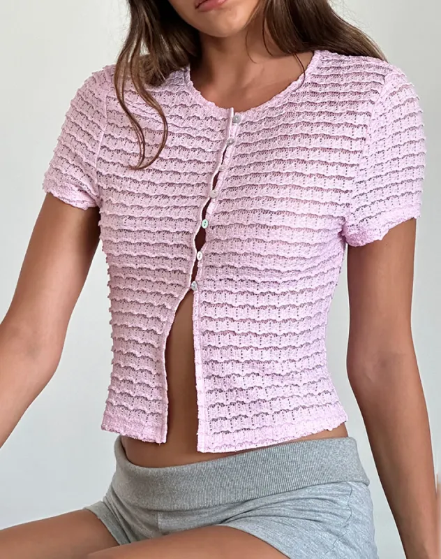 Anara Top in Crinkle Pink sold by Motel Rocks