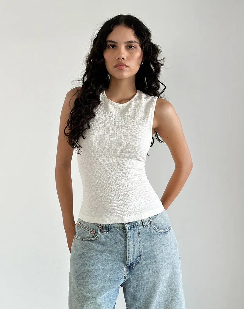 Mohala Top in Crinkle Ivory sold by Motel Rocks product image thumbnail 3