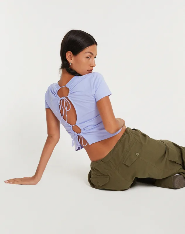 Surtie Crop Top in Pastel Lilac sold by Motel Rocks