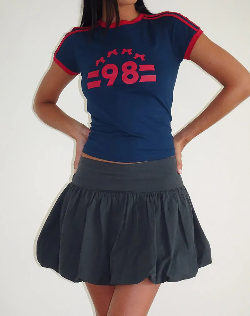 Salda Tee in Navy with Adrenaline Red Binding and '98' Emb sold by Motel Rocks product image thumbnail 2