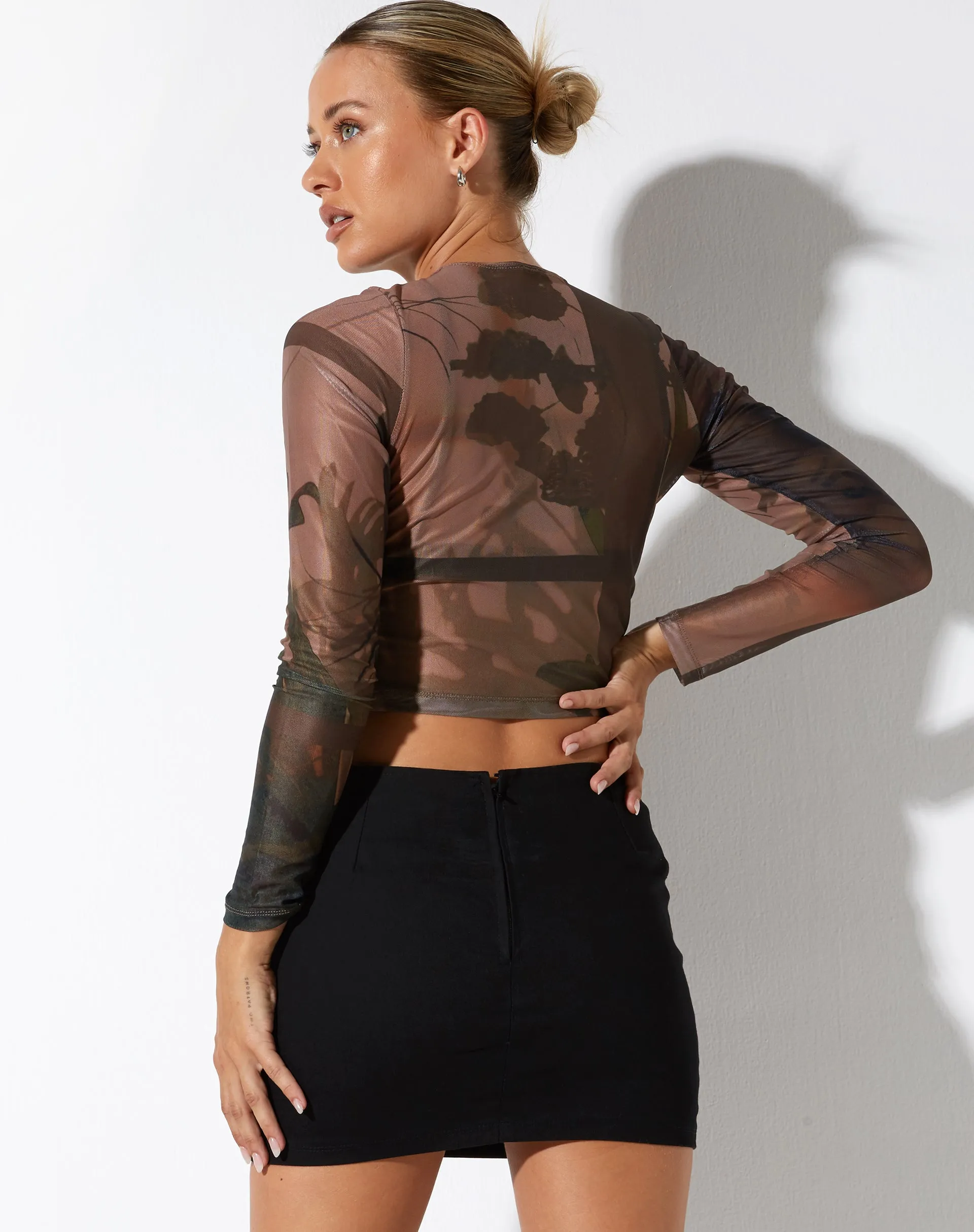 Narita Crop Top in Photo Brown sold by Motel Rocks product image thumbnail 2