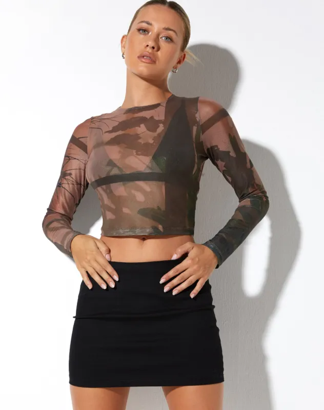Narita Crop Top in Photo Brown sold by Motel Rocks