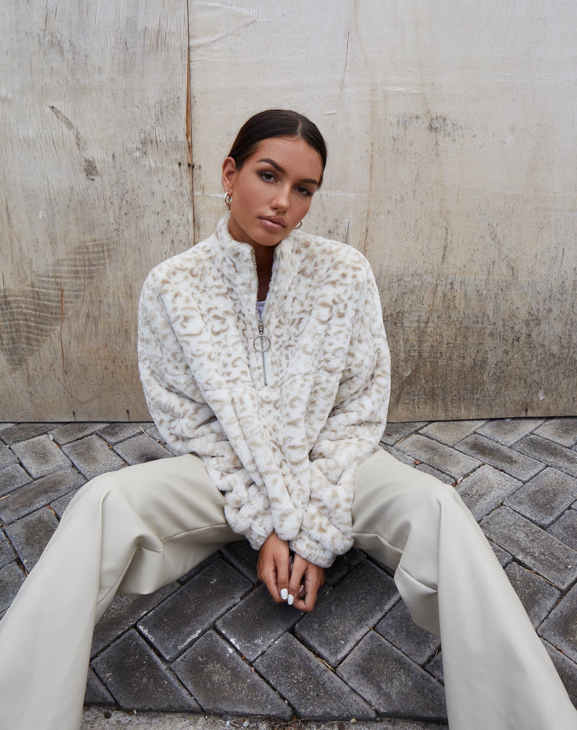 Nero Ring Pull Jacket in Animal White and Cream sold by Motel Rocks product image thumbnail 5