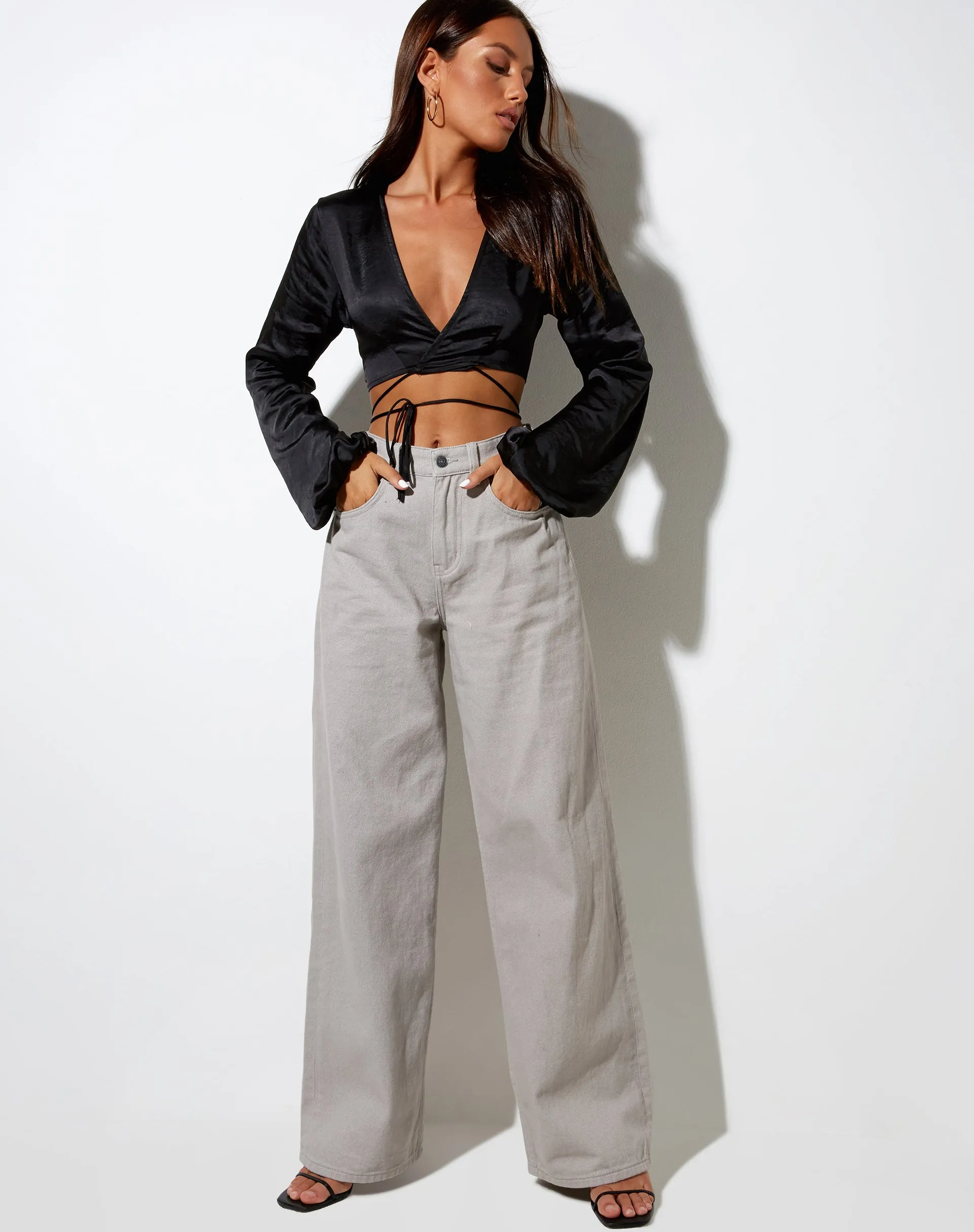 Liva Top in Satin Black sold by Motel Rocks product image thumbnail 3