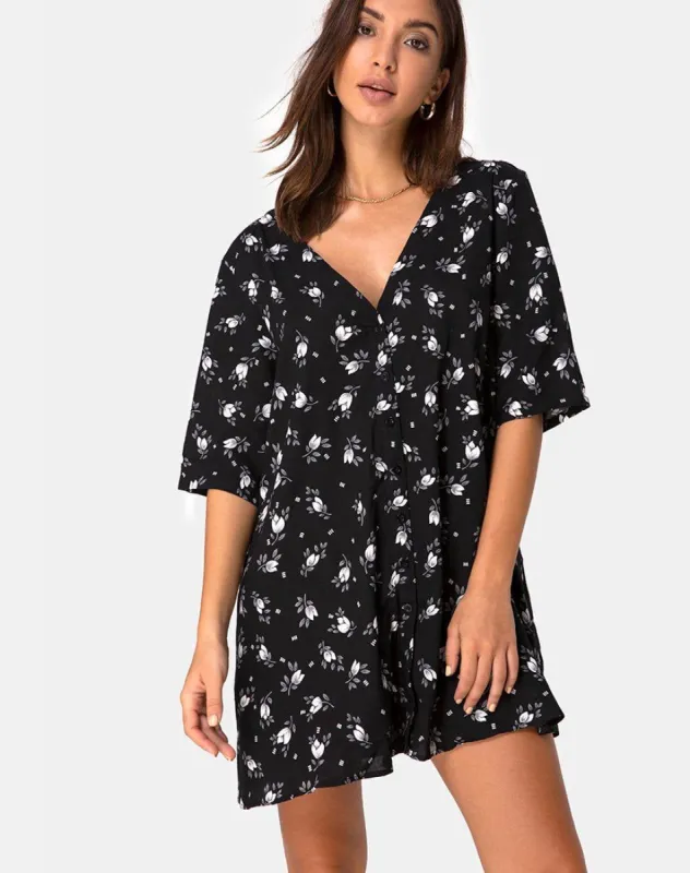 Rosella Swing Dress in Dark Tulip sold by Motel Rocks