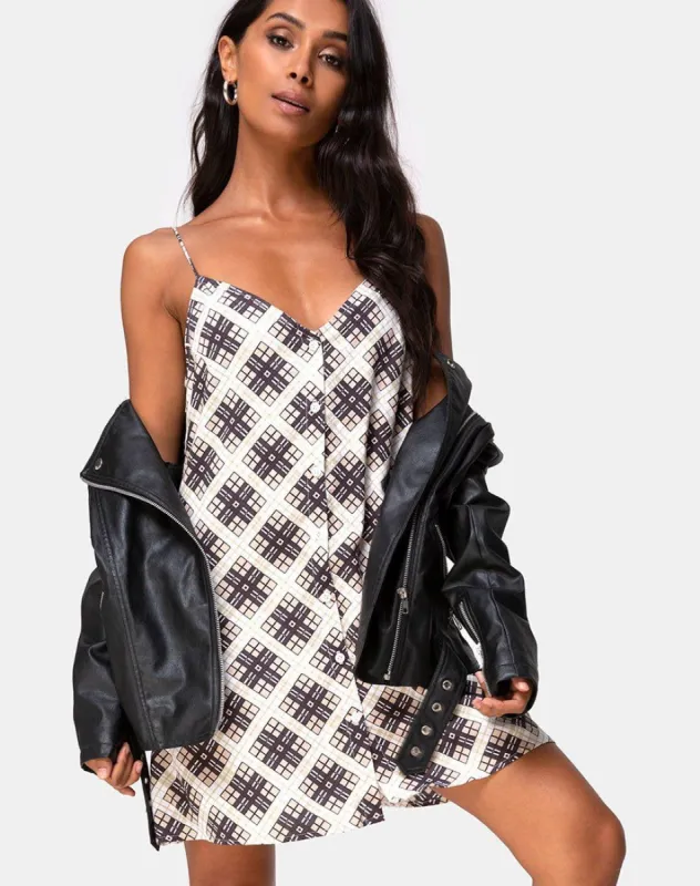 Sanna Slip Dress in Kate Check sold by Motel Rocks