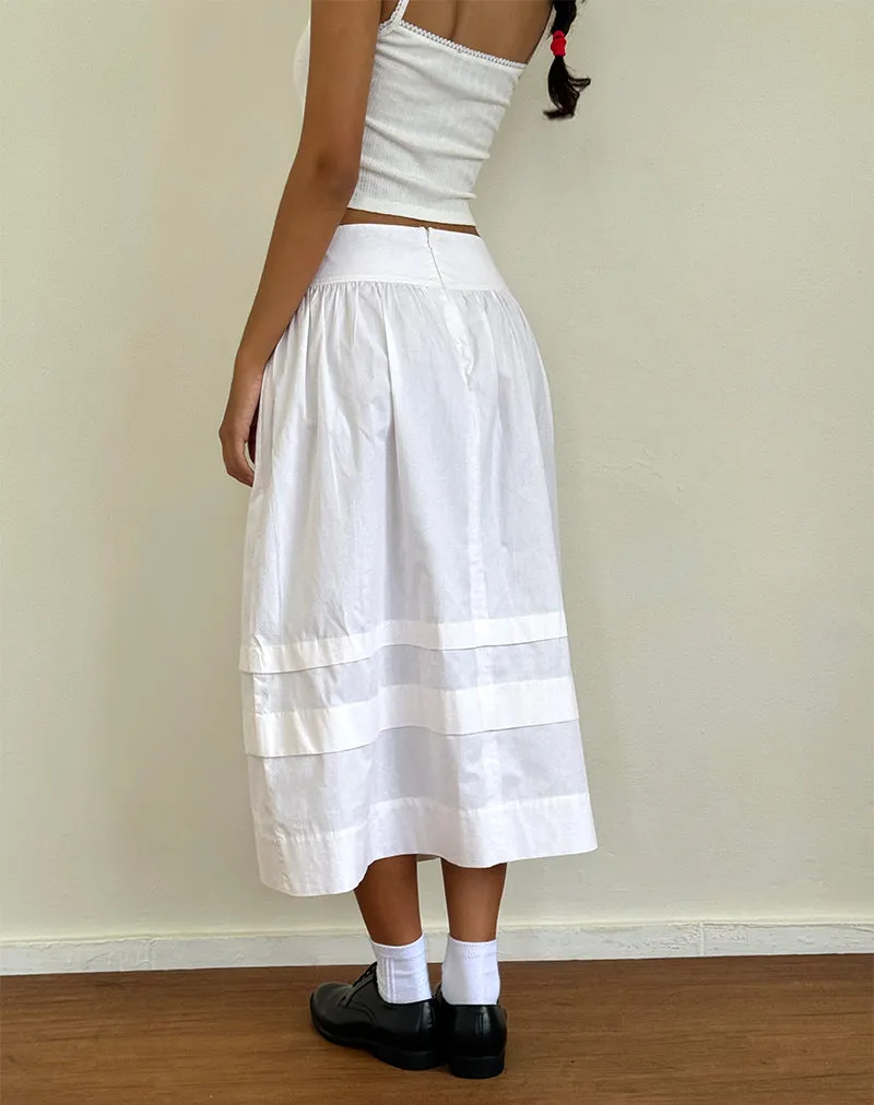 Sarayu Midi Skirt in Poplin White sold by Motel Rocks product image thumbnail 5