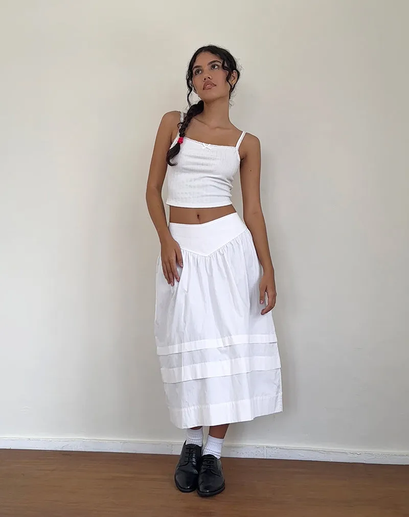 Sarayu Midi Skirt in Poplin White sold by Motel Rocks product image thumbnail 2