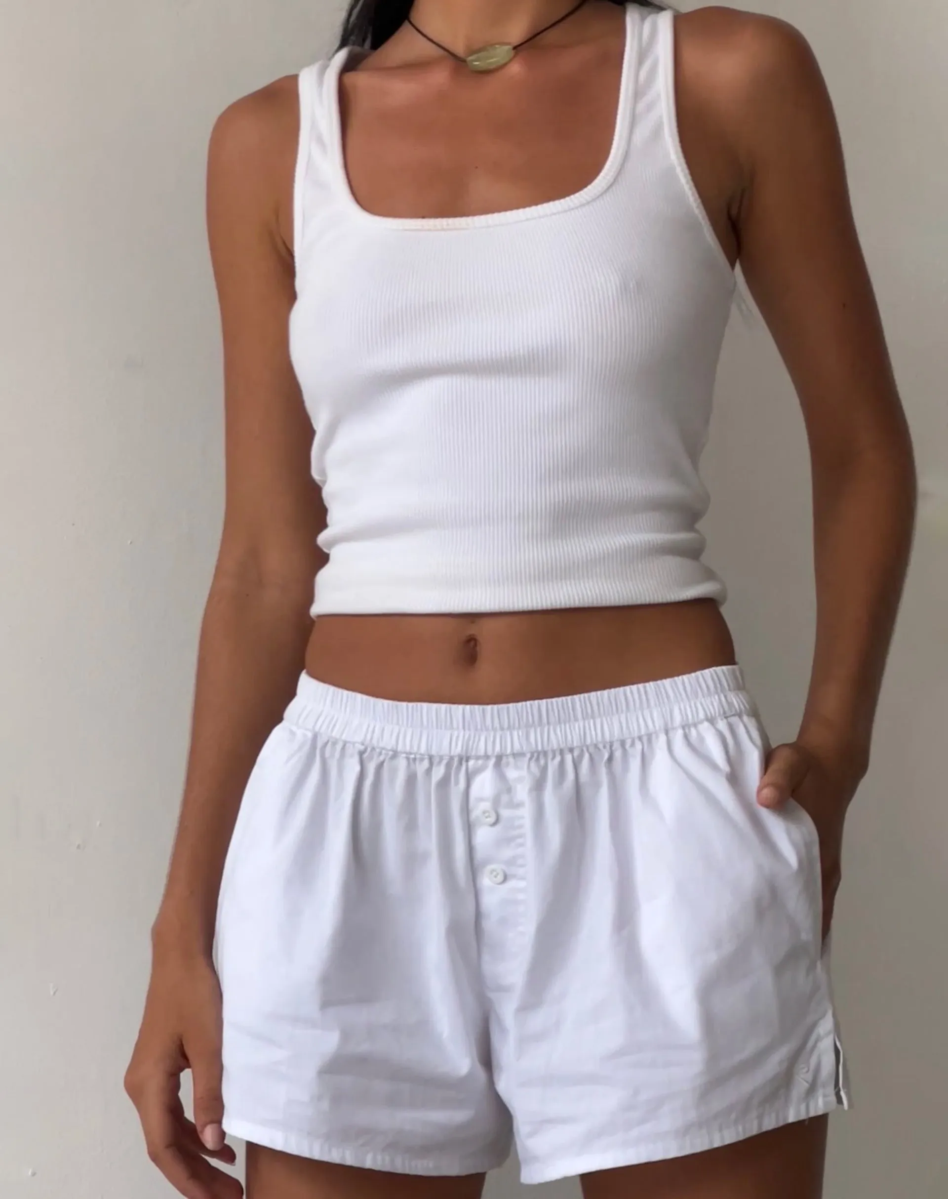 MOTEL X JACQUIE Laboxe Brief Shorts in White with Bow Embro sold by Motel Rocks product image thumbnail 2