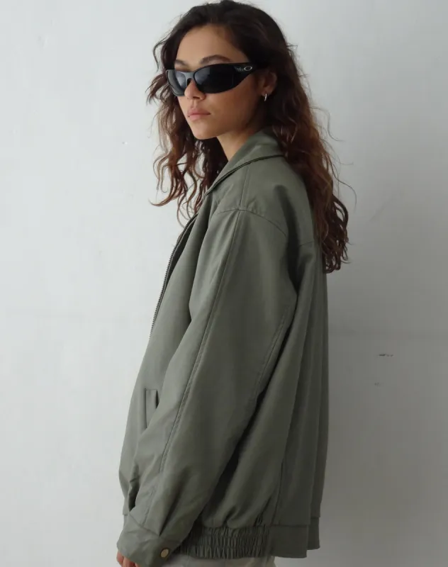 Cavita Jacket in PU Grey sold by Motel Rocks