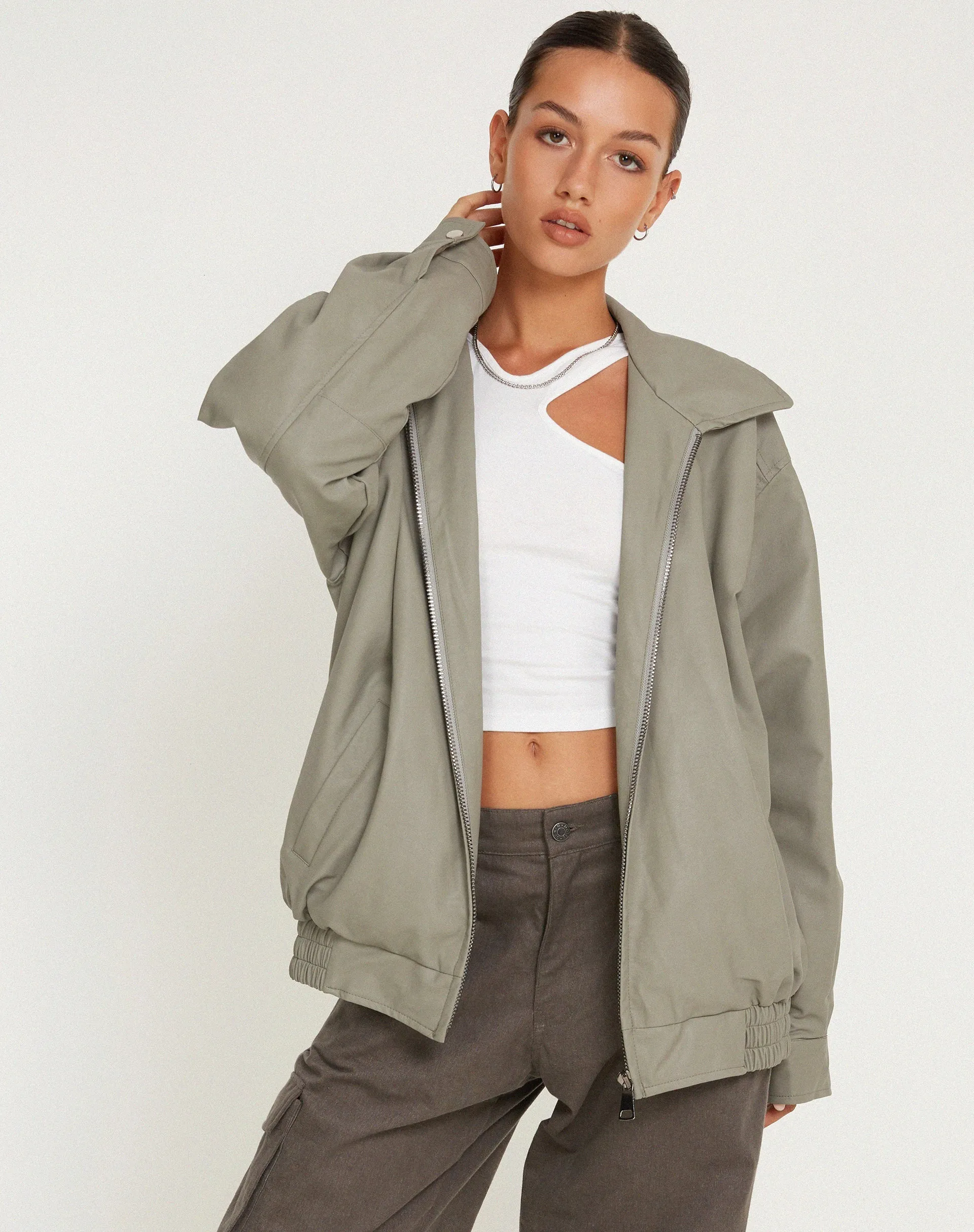 Cavita Jacket in PU Grey sold by Motel Rocks product image thumbnail 3