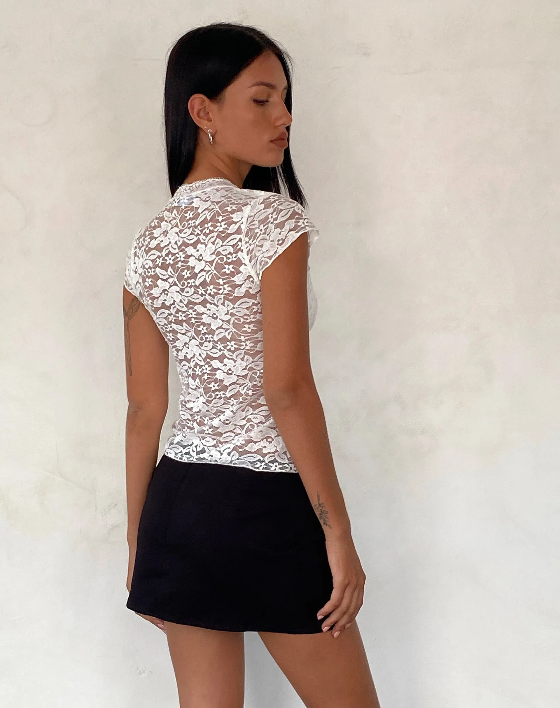 Lavanya Butterfly Top in Lace White sold by Motel Rocks product image thumbnail 5