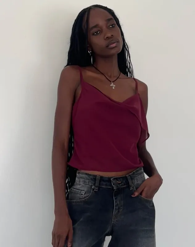 Satisha Top in Chiffon Plum sold by Motel Rocks