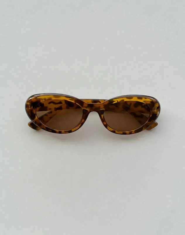 Aldabra Oval Sunglasses in Tortoise Shell sold by Motel Rocks