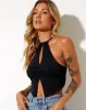 Asmi Crop Top in Black sold by Motel Rocks