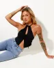 Asmi Crop Top in Black sold by Motel Rocks