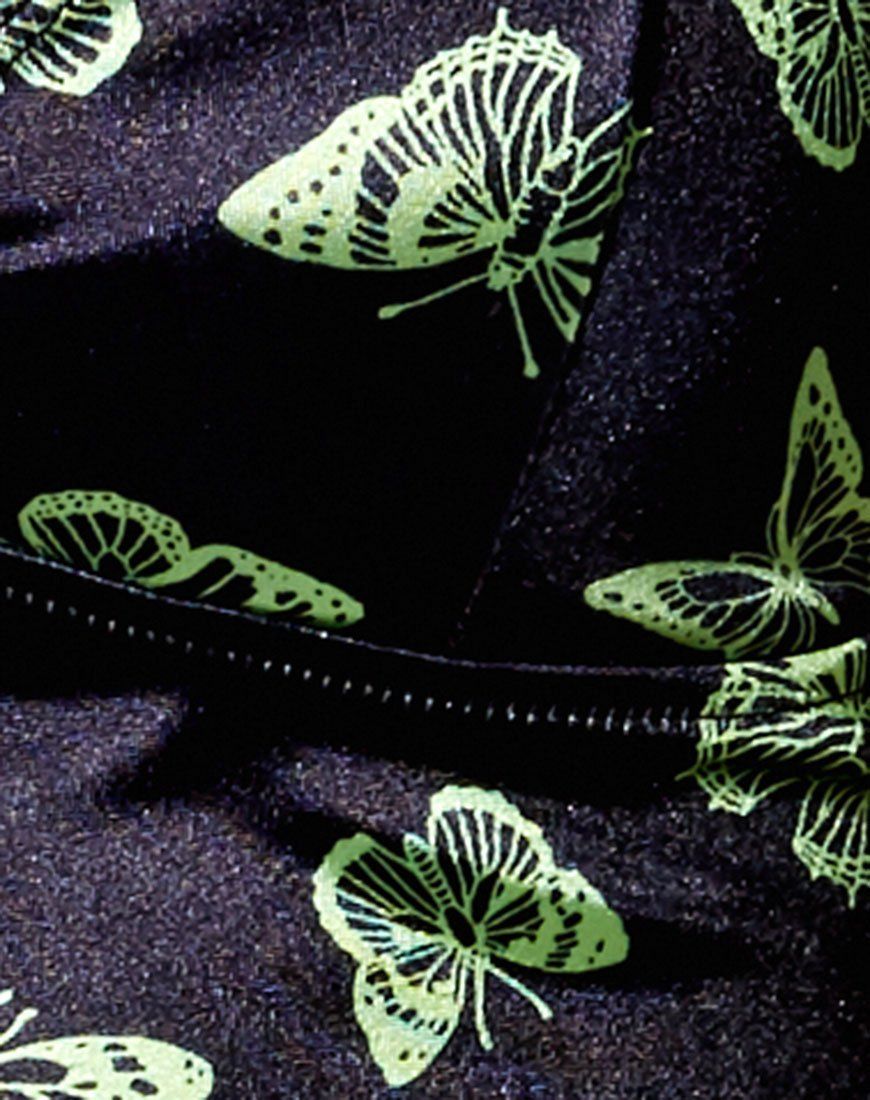 Dyla Crop Top in Black Butterfly Lime sold by Motel Rocks product image thumbnail 5