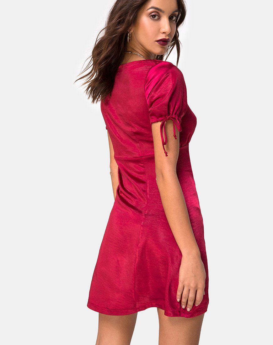 Guenette Dress in Satin Cherry sold by Motel Rocks product image thumbnail 2