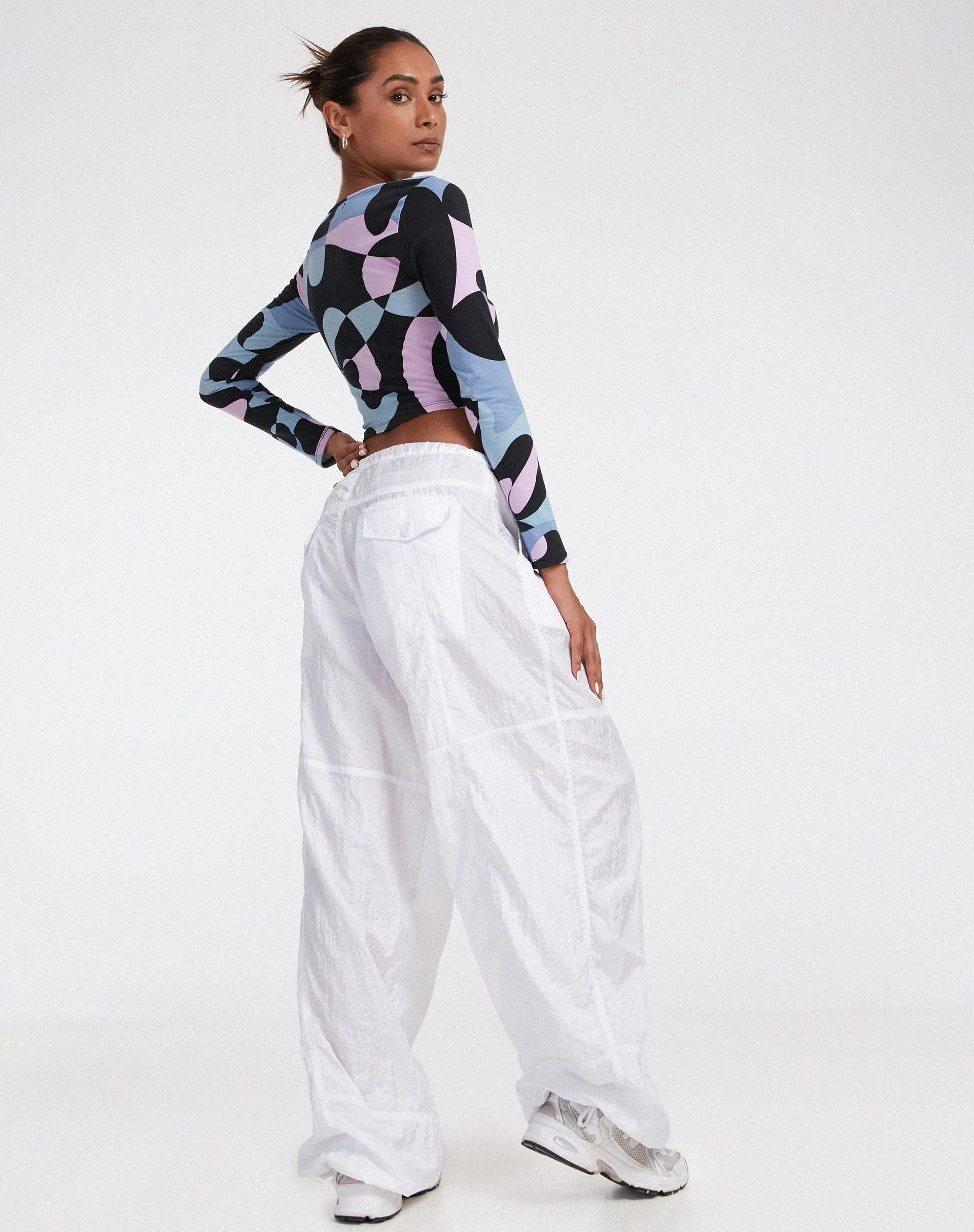 Licora Crop Top in Abstract Purple sold by Motel Rocks product image thumbnail 5