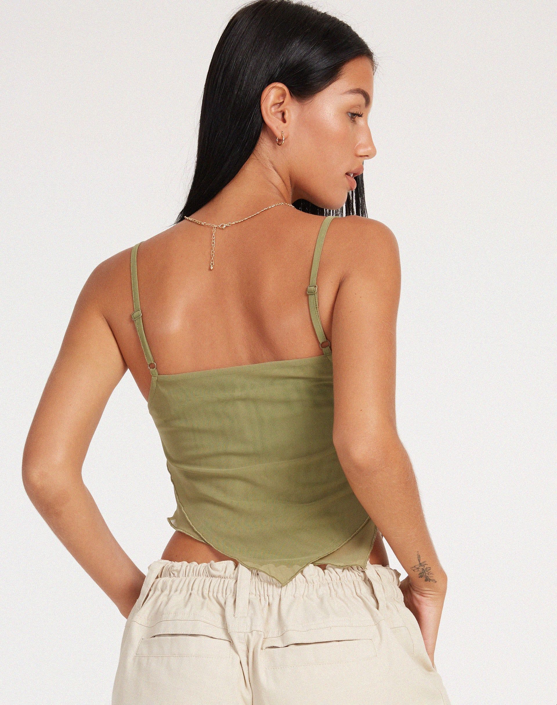 Shindu Top in Mesh Olive sold by Motel Rocks product image thumbnail 2