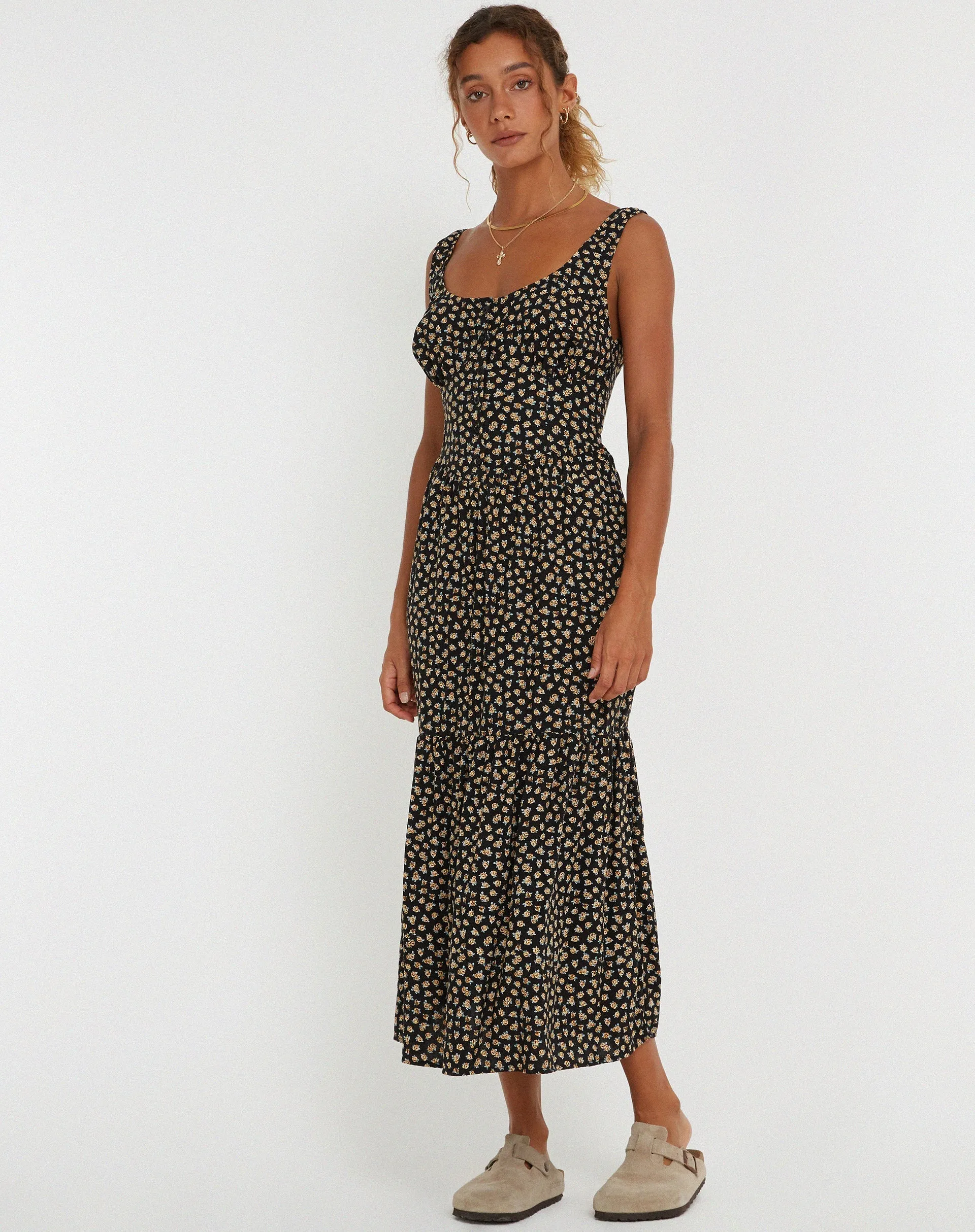 Marisol Maxi Dress in Ditsy Floral Bronze sold by Motel Rocks product image thumbnail 3