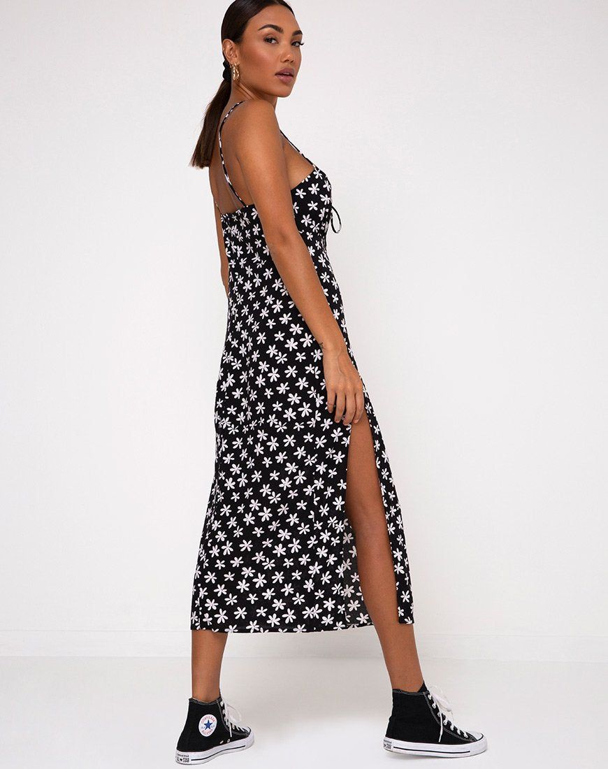 Cypress Midi Dress in 90's Daisy Black and White sold by Motel Rocks product image thumbnail 4