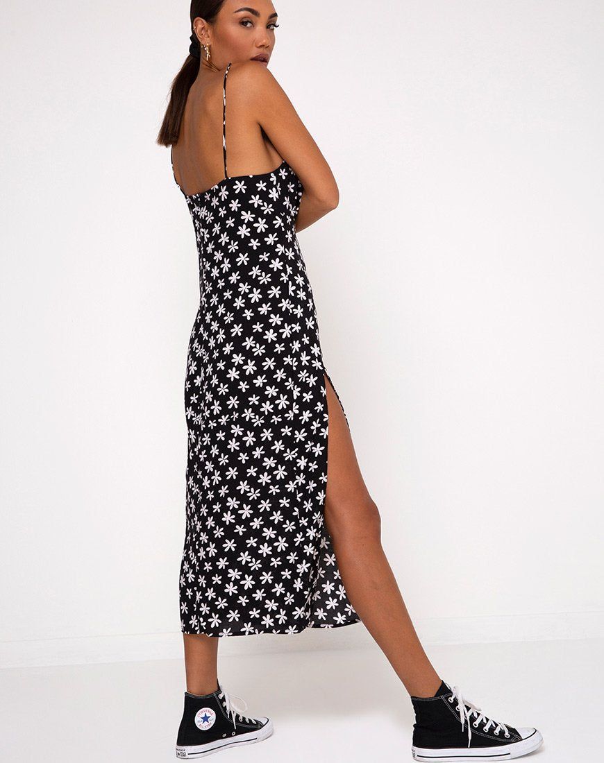 Cypress Midi Dress in 90's Daisy Black and White sold by Motel Rocks product image thumbnail 2