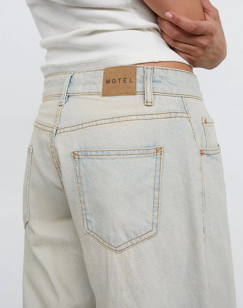 Roomy Extra Wide Low Rise Jeans In Arctic Blue sold by Motel Rocks product image thumbnail 5