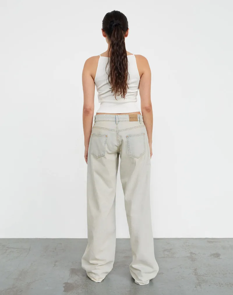 Roomy Extra Wide Low Rise Jeans In Arctic Blue sold by Motel Rocks product image thumbnail 4