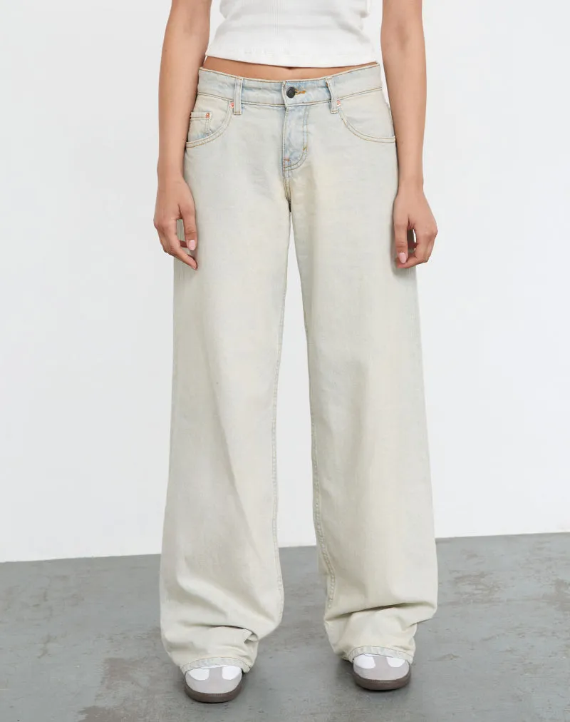 Roomy Extra Wide Low Rise Jeans In Arctic Blue sold by Motel Rocks product image thumbnail 2