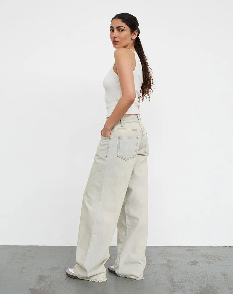 Roomy Extra Wide Low Rise Jeans In Arctic Blue sold by Motel Rocks product image thumbnail 3