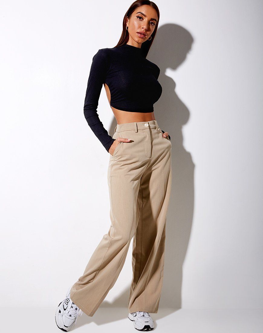 Quelia Crop Top in Rib Black sold by Motel Rocks product image thumbnail 4