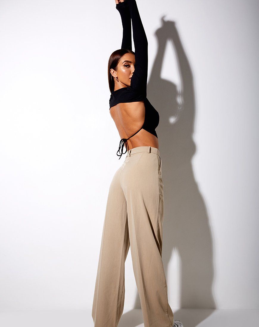 Quelia Crop Top in Rib Black sold by Motel Rocks product image thumbnail 5