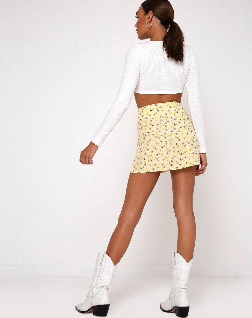 Sheny Mini Skirt in Wild Flower Lemon Drop sold by Motel Rocks product image thumbnail 4