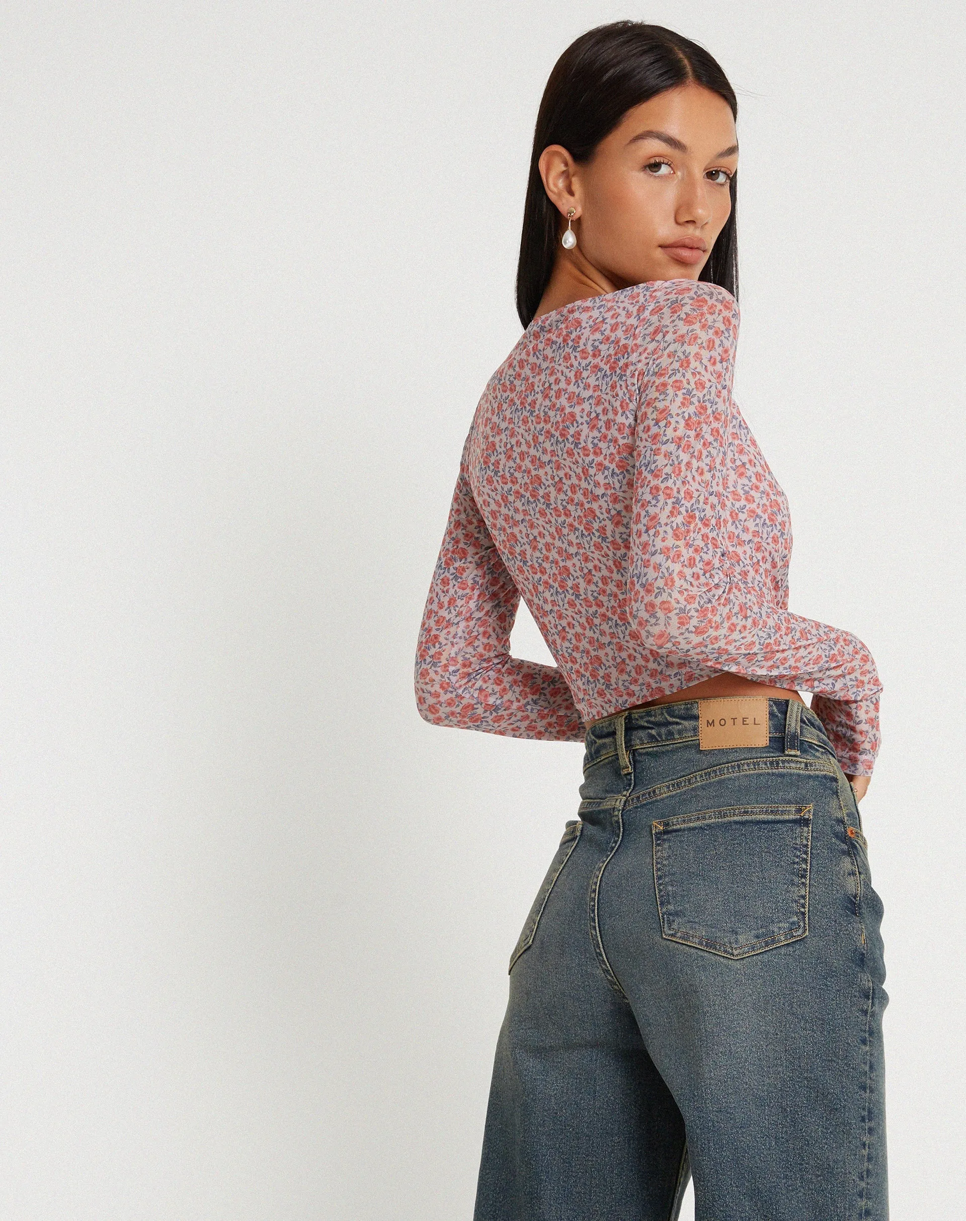 Kalisha Long Sleeve Top in Spring Rose Dusty Pink sold by Motel Rocks product image thumbnail 4