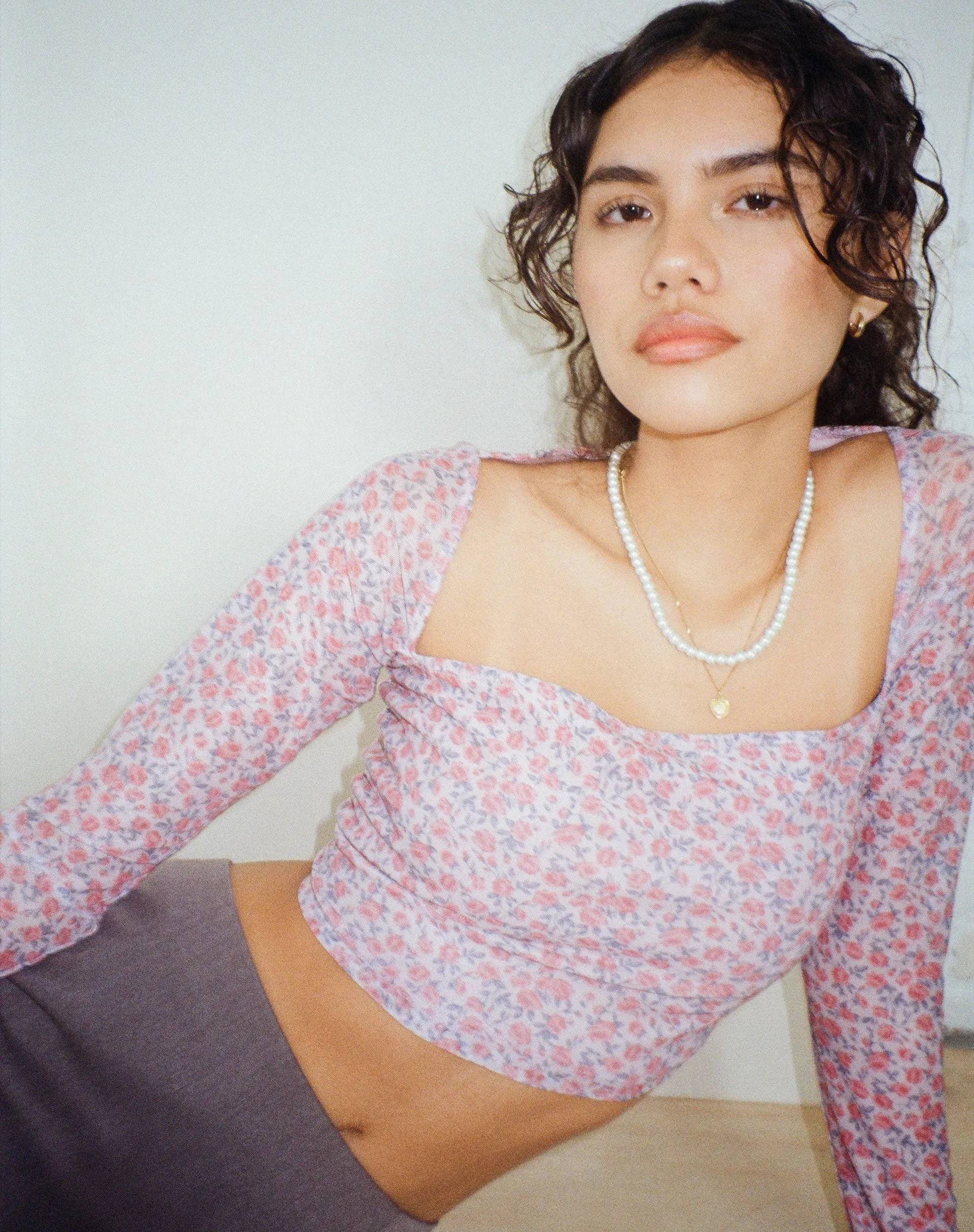 Kalisha Long Sleeve Top in Spring Rose Dusty Pink sold by Motel Rocks product image thumbnail 2