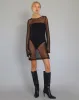 Sachin Mini Dress in Chain Knit Black sold by Motel Rocks