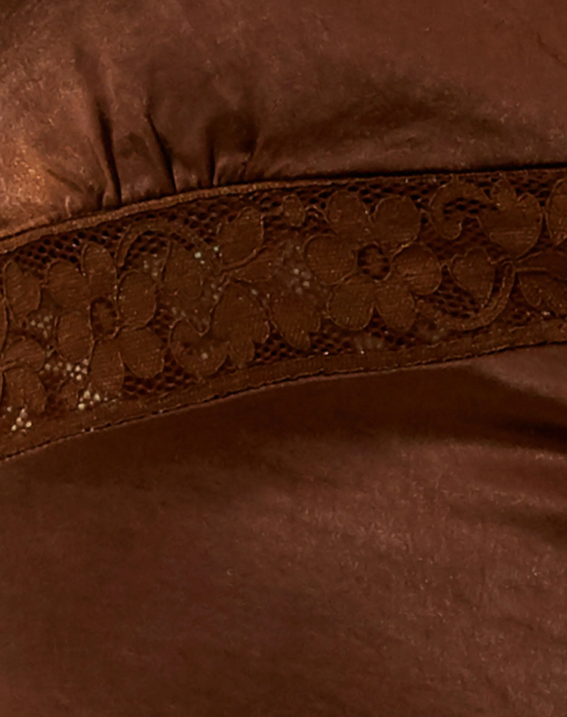 Codina Mini Dress in Satin Chocolate with Chocolate Lace sold by Motel Rocks product image thumbnail 5