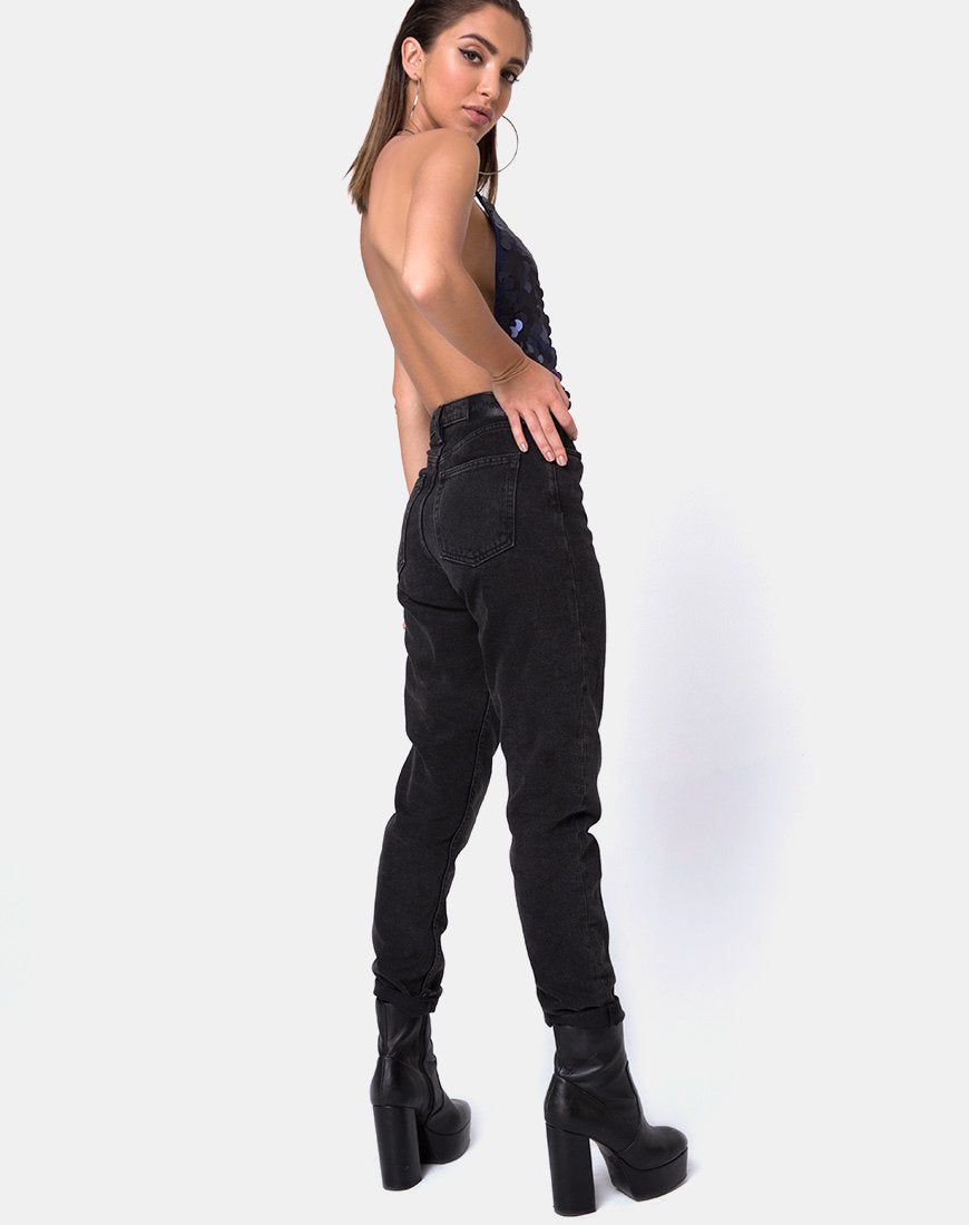 Ariel Bodice in Fishcale Dis Sequin Midnight sold by Motel Rocks product image thumbnail 4