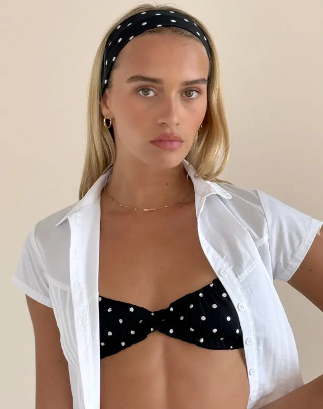 Headband in Polka Black sold by Motel Rocks