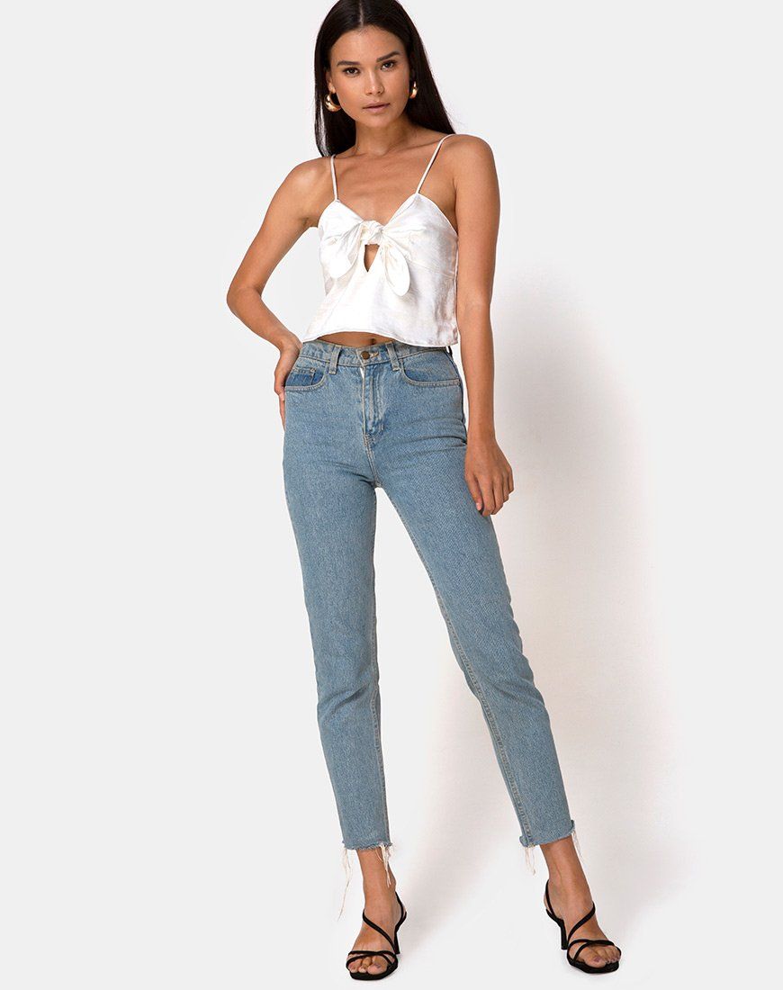 Roce Top in Satin Ivory sold by Motel Rocks product image thumbnail 3