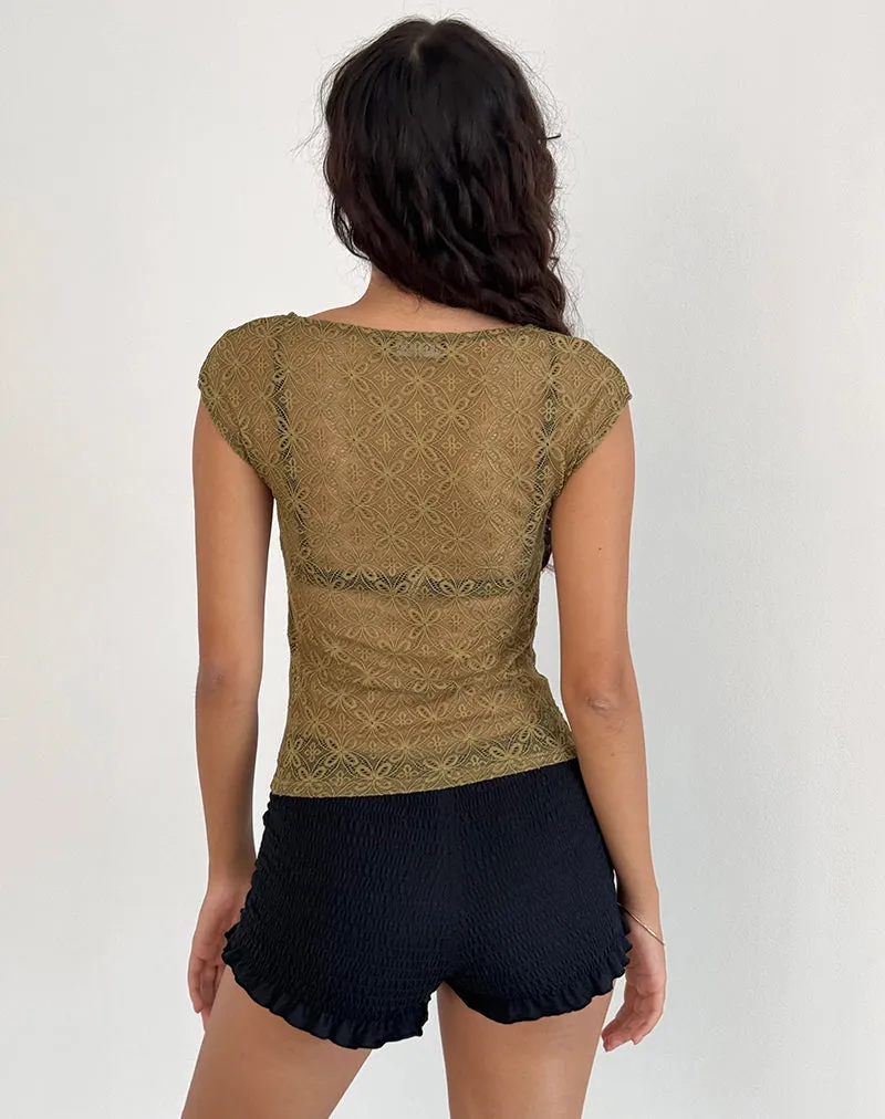 Nova Top in Textured Moss Green sold by Motel Rocks product image thumbnail 3