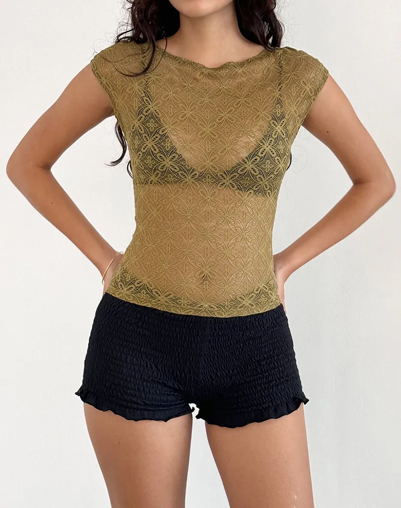 Nova Top in Textured Moss Green sold by Motel Rocks product image thumbnail 5