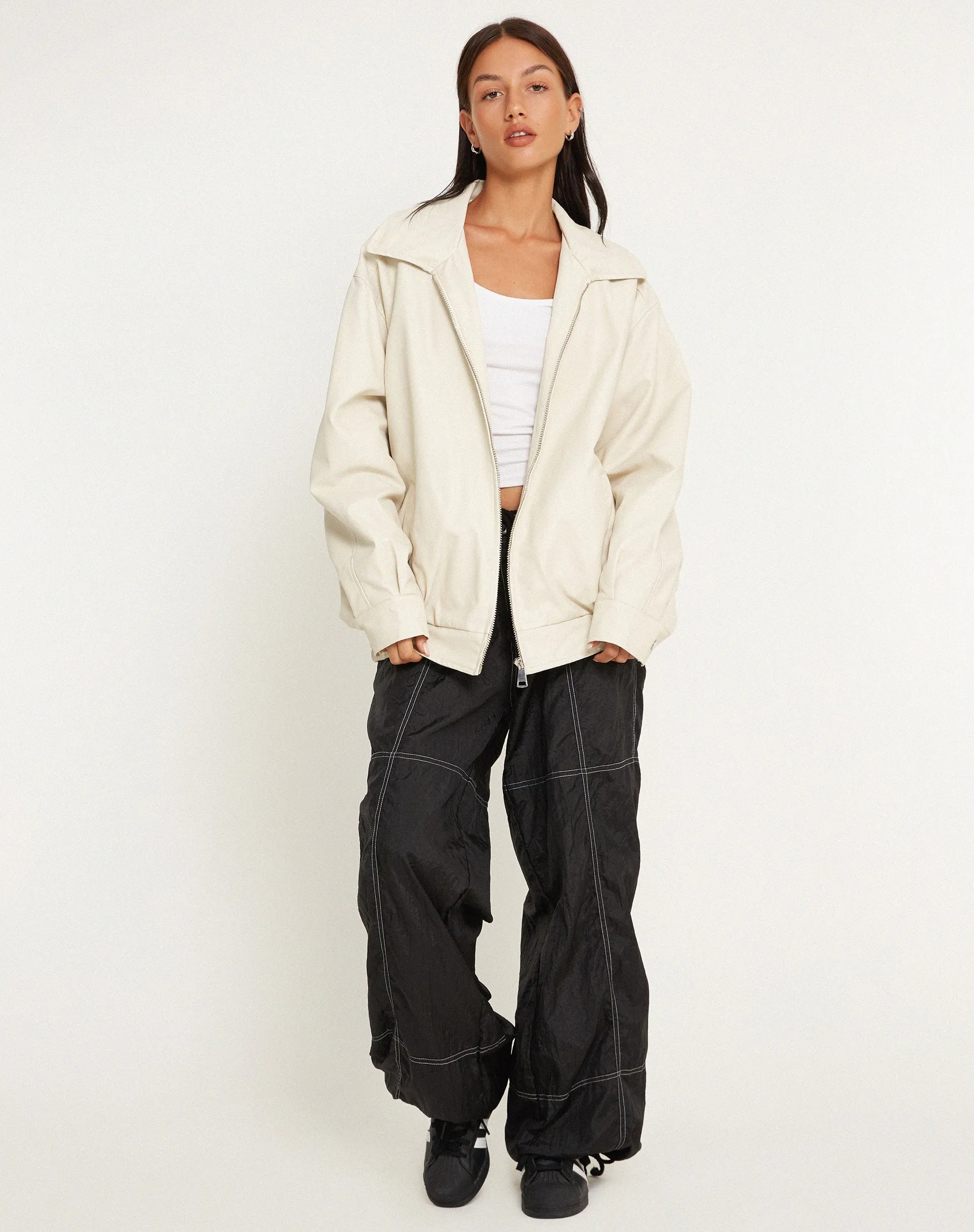 Cavita Jacket in PU Cream sold by Motel Rocks product image thumbnail 5