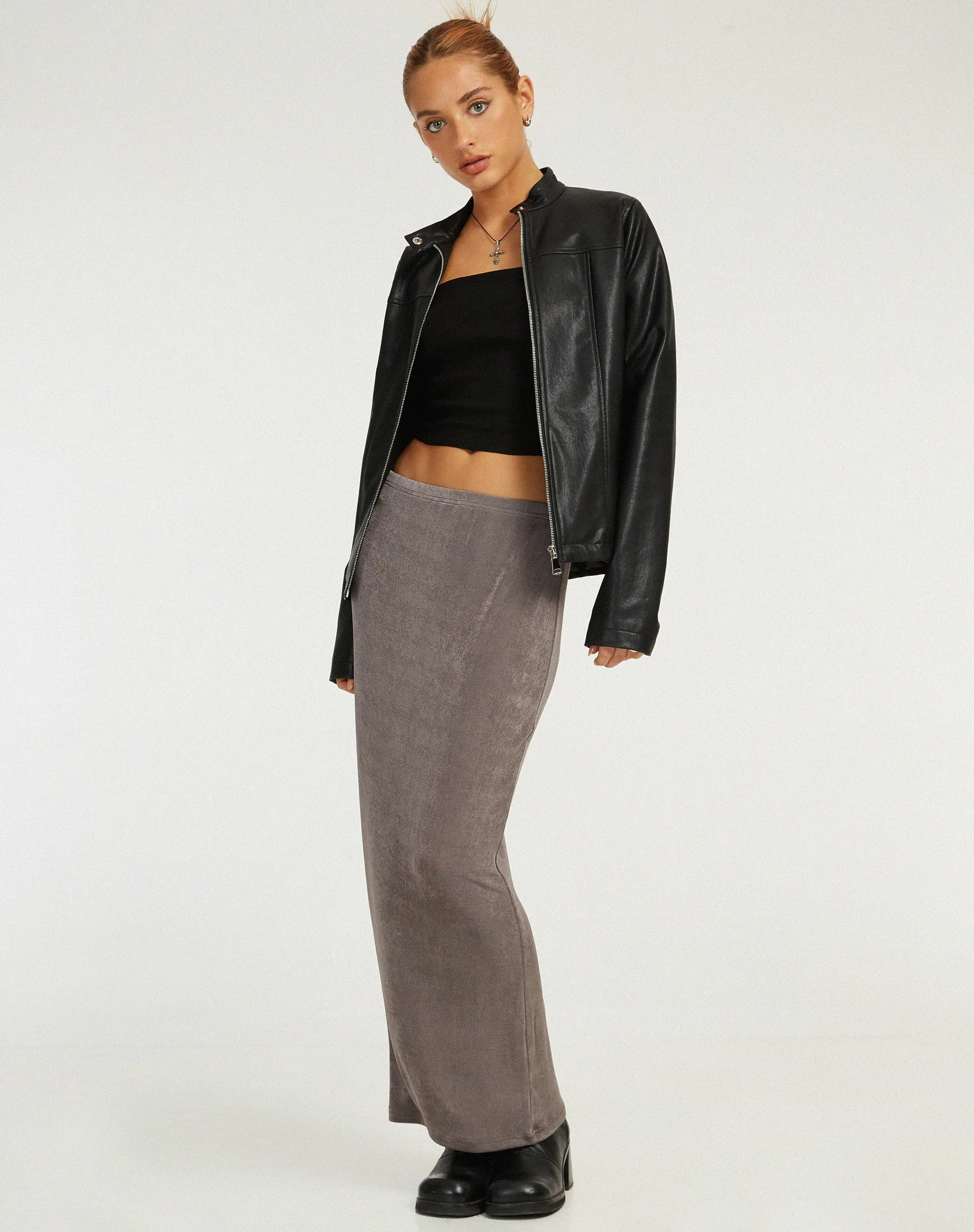 Tulus Maxi Skirt in Charcoal sold by Motel Rocks product image thumbnail 4