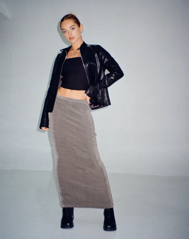 Tulus Maxi Skirt in Charcoal sold by Motel Rocks
