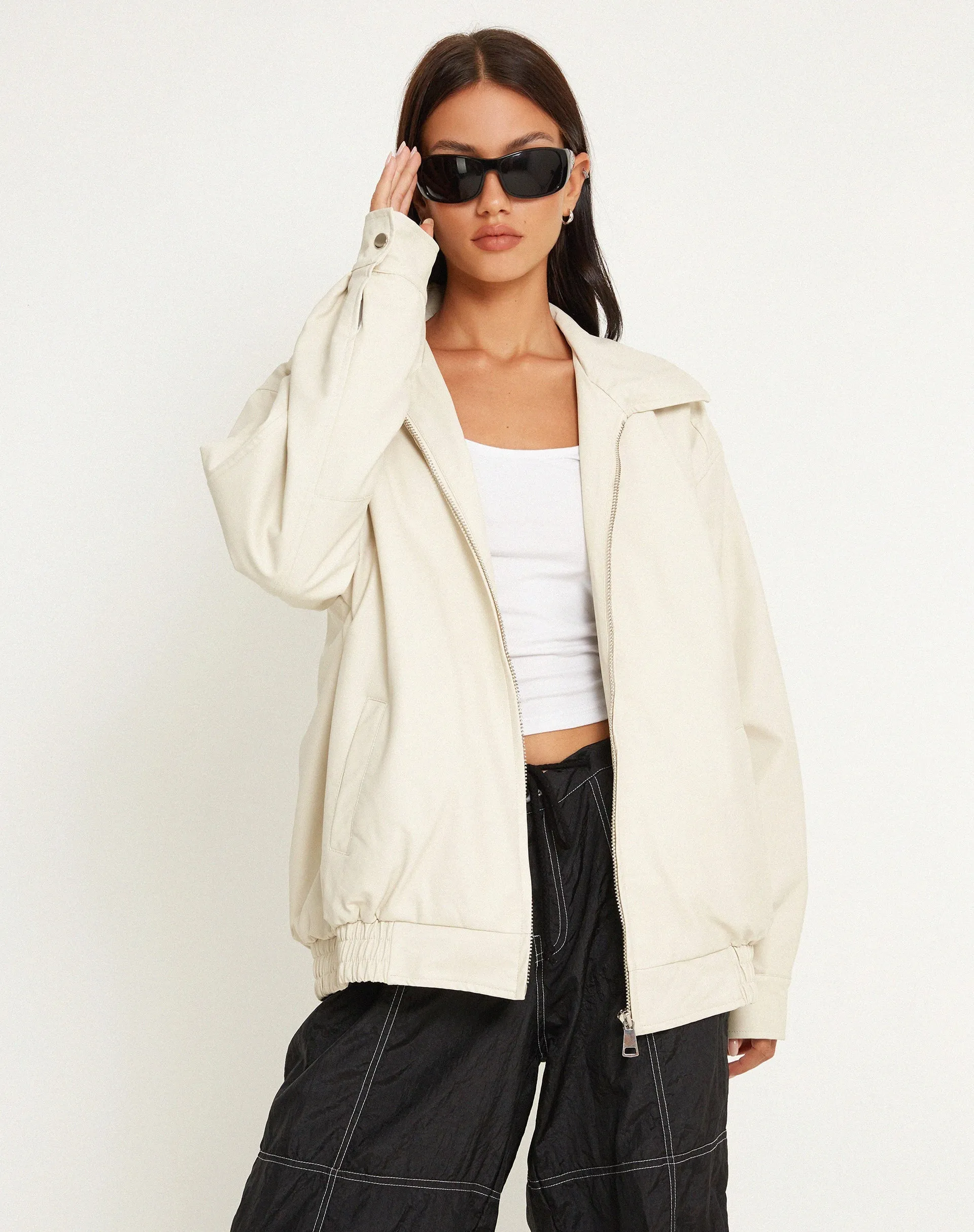 Cavita Jacket in PU Cream sold by Motel Rocks product image thumbnail 3