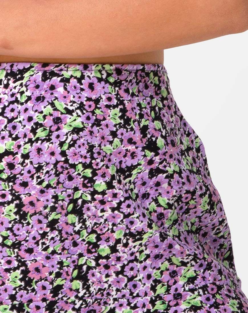 Gaelle Mini Skirt in Lilac Blossom sold by Motel Rocks product image thumbnail 5