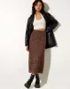 Rindu Midi Skirt in Flower Garden Brown sold by Motel Rocks