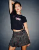 Skirza Pleated Mini Skirt in Tailoring Tartan Green sold by Motel Rocks